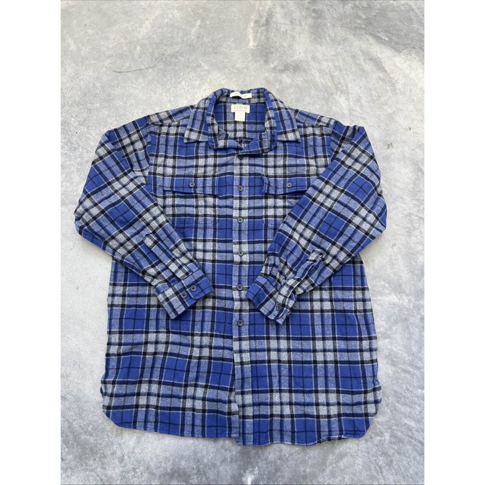 L.L.BEAN Free Port Main Champions Cloth Shirt l- Tall Long Sleeve Blue Tradional